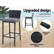 Load image into Gallery viewer, Gardeon Outdoor Bar Set Table Chairs Stools Rattan Patio Furniture 6 Seaters
