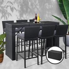 Load image into Gallery viewer, Gardeon Outdoor Bar Set Table Chairs Stools Rattan Patio Furniture 6 Seaters

