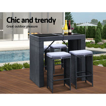 Load image into Gallery viewer, Gardeon 9 Piece Outdoor Dining Table Set - Black
