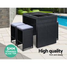 Load image into Gallery viewer, Gardeon 9 Piece Outdoor Dining Table Set - Black
