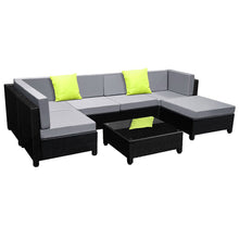 Load image into Gallery viewer, Gardeon 7-Piece Outdoor Sofa Set Wicker Couch Lounge Setting Seat Cover
