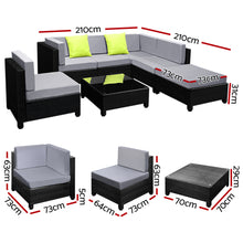 Load image into Gallery viewer, Gardeon 7-Piece Outdoor Sofa Set Wicker Couch Lounge Setting Seat Cover
