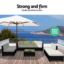 Load image into Gallery viewer, Gardeon 7-Piece Outdoor Sofa Set Wicker Couch Lounge Setting Seat Cover
