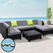Load image into Gallery viewer, Gardeon 7-Piece Outdoor Sofa Set Wicker Couch Lounge Setting Seat Cover
