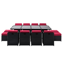 Load image into Gallery viewer, Gardeon Outdoor Dining Set 13 Piece Wicker Table Chairs Setting Black
