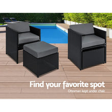Load image into Gallery viewer, Gardeon Outdoor Dining Set 13 Piece Wicker Table Chairs Setting Black
