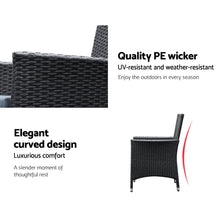 Load image into Gallery viewer, Gardeon Outdoor Dining Set 9 Piece Wicker Lounge Setting Black

