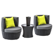 Load image into Gallery viewer, Gardeon 4 Piece PE Wicker Outdoor Set - Black
