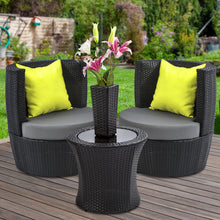 Load image into Gallery viewer, Gardeon 4 Piece PE Wicker Outdoor Set - Black
