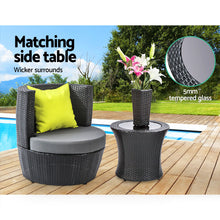 Load image into Gallery viewer, Gardeon 4 Piece PE Wicker Outdoor Set - Black
