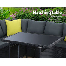 Load image into Gallery viewer, Gardeon Outdoor Dining Set Aluminum Table Chairs Wicker Setting Black
