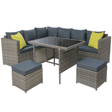 Load image into Gallery viewer, Gardeon Outdoor Dining Set Aluminum Table Chairs Wicker Setting Grey
