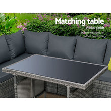 Load image into Gallery viewer, Gardeon Outdoor Dining Set Aluminum Table Chairs Wicker Setting Grey
