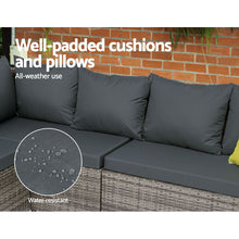 Load image into Gallery viewer, Gardeon Outdoor Dining Set Aluminum Table Chairs Wicker Setting Grey
