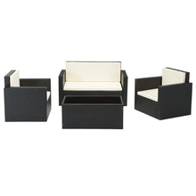 Load image into Gallery viewer, Gardeon 4 Piece Outdoor Wicker Furniture Set - Black
