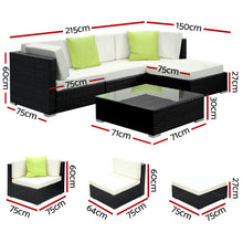 Load image into Gallery viewer, Gardeon 5-Piece Outdoor Sofa Set Wicker Couch Lounge Setting Cover
