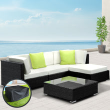 Load image into Gallery viewer, Gardeon 5-Piece Outdoor Sofa Set Wicker Couch Lounge Setting Cover
