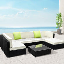 Load image into Gallery viewer, Gardeon 7-Piece Outdoor Sofa Set Wicker Couch Lounge Setting 6 Seater
