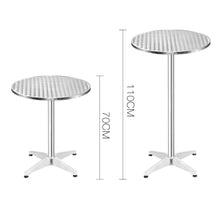 Load image into Gallery viewer, Gardeon Aluminium Adjustable Round Bar Table - Silver
