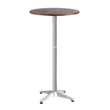 Load image into Gallery viewer, Gardeon Outdoor Bar Table Wooden Cafe Table Aluminium Pole Round
