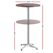Load image into Gallery viewer, Gardeon Outdoor Bar Table Wooden Cafe Table Aluminium Pole Round

