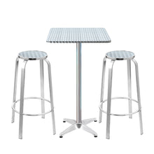 Load image into Gallery viewer, Gardeon 3-Piece Outdoor Bar Set Bistro Table Stools Adjustable Square Cafe
