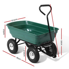 Load image into Gallery viewer, Gardeon Garden Cart Dump 270kg Hand Trailer Trolley Wagon Wheelbarrow Pull 75L
