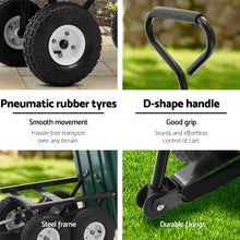 Load image into Gallery viewer, Gardeon Garden Cart Dump 270kg Hand Trailer Trolley Wagon Wheelbarrow Pull 75L
