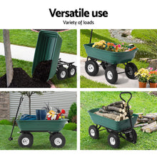 Load image into Gallery viewer, Gardeon Garden Cart Dump 270kg Hand Trailer Trolley Wagon Wheelbarrow Pull 75L
