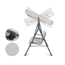 Load image into Gallery viewer, Gardeon Outdoor Swing Chair Garden Chair Bench Furniture Canopy 3 Seater Beige
