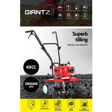 Load image into Gallery viewer, Giantz 72CC Tiller Garden Cultivator Rototiller 6 Blades Soil Plower Mini Rotary Hoe
