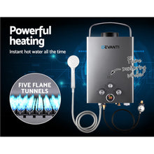 Load image into Gallery viewer, Devanti Portable Gas Water Heater 8L/Min LPG System Grey
