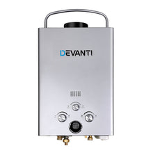 Load image into Gallery viewer, Devanti Outdoor Gas Water Heater Portable Camping Shower 12V Pump Silver

