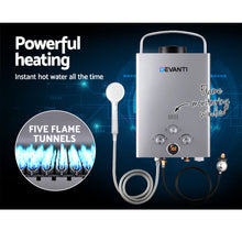 Load image into Gallery viewer, Devanti Outdoor Gas Water Heater Portable Camping Shower 12V Pump Silver
