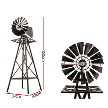 Load image into Gallery viewer, Garden Windmill 120cm Metal Ornaments Outdoor Decor Ornamental Wind Mill
