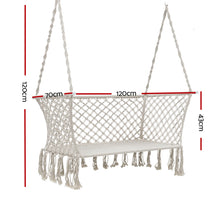 Load image into Gallery viewer, Gardeon Hammock Chair Outdoor Portable Camping Hammocks 2 Person Cream
