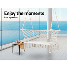 Load image into Gallery viewer, Gardeon Hammock Chair Outdoor Portable Camping Hammocks 2 Person Cream
