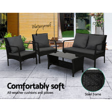 Load image into Gallery viewer, Gardeon Outdoor Sofa Set Lounge Setting Wicker Table and Chairs Garden Patio Furniture
