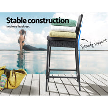 Load image into Gallery viewer, Gardeon 4-Piece Outdoor Bar Stools Dining Chair Bar Stools Rattan Furniture
