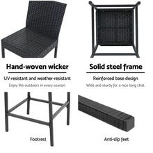 Load image into Gallery viewer, Gardeon 4-Piece Outdoor Bar Stools Dining Chair Bar Stools Rattan Furniture
