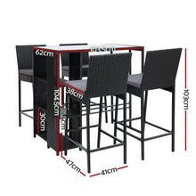 Load image into Gallery viewer, Gardeon 5-Piece Outdoor Bar Set Patio Dining Chairs Wicker Table Stools
