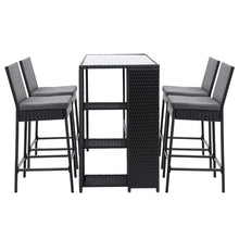 Load image into Gallery viewer, Gardeon 5-Piece Outdoor Bar Set Patio Dining Chairs Wicker Table Stools
