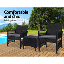 Load image into Gallery viewer, Gardeon Patio Furniture Outdoor Bistro Set Dining Chairs Setting 3 Piece Wicker
