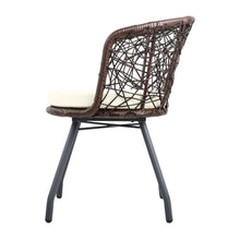 Load image into Gallery viewer, Gardeon 3PC Bistro Set Outdoor Furniture Rattan Table Chairs Patio Garden Cushion Brown
