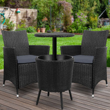 Load image into Gallery viewer, Gardeon Outdoor Furniture Wicker Chairs Bar Table Cooler Ice Bucket Patio Coffee Bistro Set
