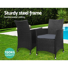 Load image into Gallery viewer, Gardeon Outdoor Furniture Wicker Chairs Bar Table Cooler Ice Bucket Patio Coffee Bistro Set
