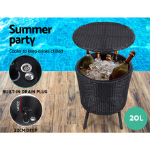 Load image into Gallery viewer, Gardeon Outdoor Furniture Wicker Chairs Bar Table Cooler Ice Bucket Patio Coffee Bistro Set
