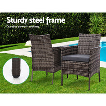 Load image into Gallery viewer, Outdoor Dining Set Patio Furniture Wicker Chairs Table Mixed Grey 5PCS
