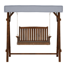 Load image into Gallery viewer, Gardeon Outdoor Wooden Swing Chair Garden Bench Canopy Cushion 2 Seater Charcoal
