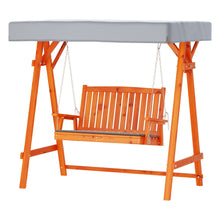 Load image into Gallery viewer, Gardeon Swing Chair Wooden Garden Bench Canopy 2 Seater Outdoor Furniture
